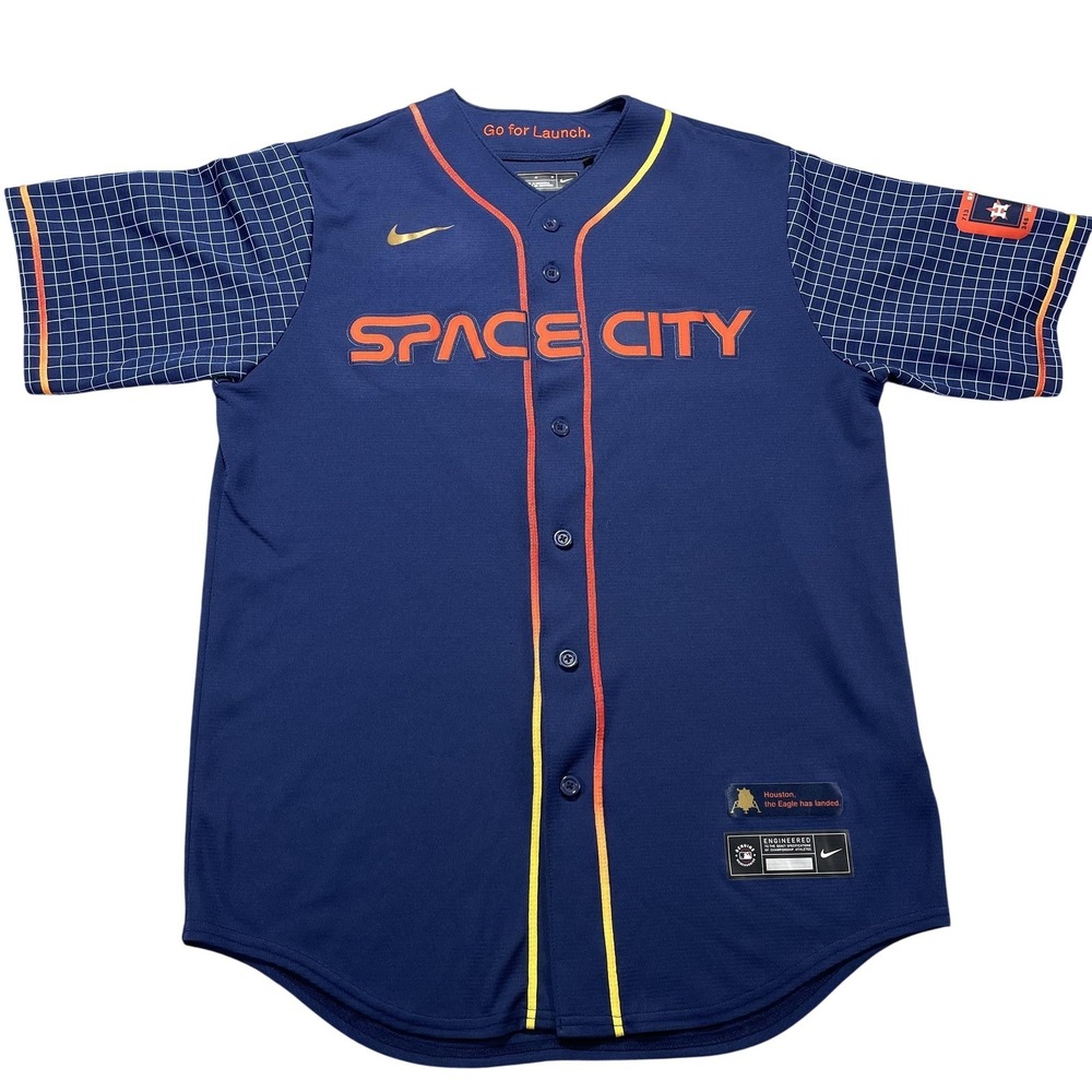 Houston Astros Jersey Mens Medium Blue MLB Baseball Space City Jeremy Pena Nike